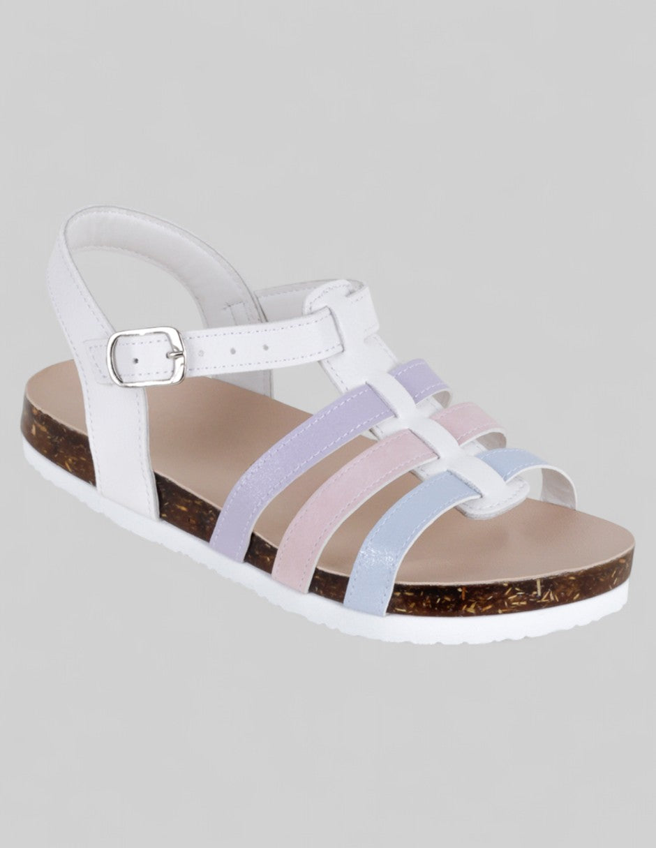 Sandalias Kids  en Piel vegana – Blanco