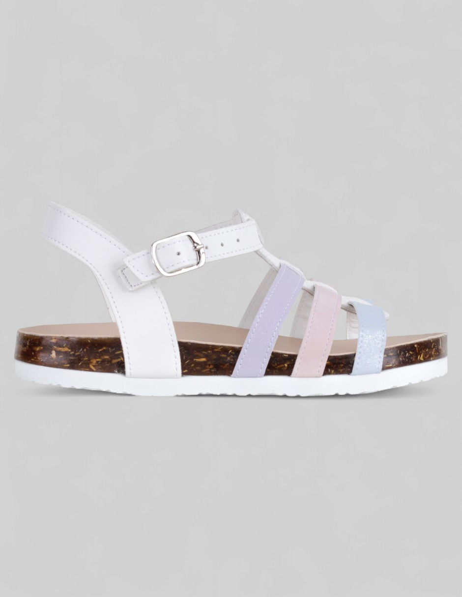 Sandalias Kids  en Piel vegana – Blanco