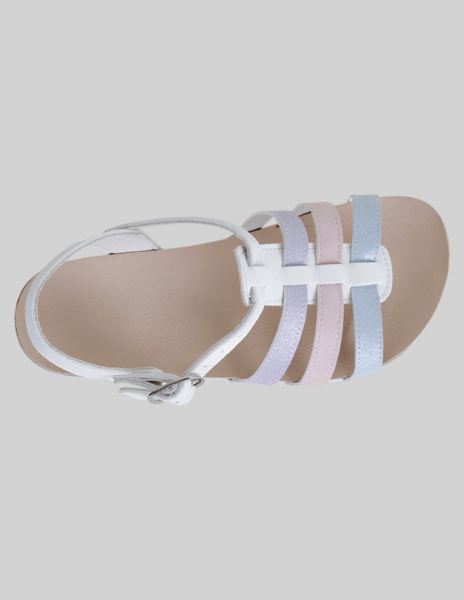 Sandalias Kids  en Piel vegana – Blanco