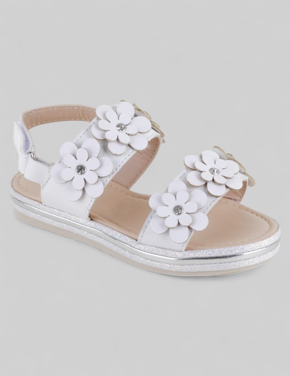 Sandalias Kids  en Piel vegana – Blanco
