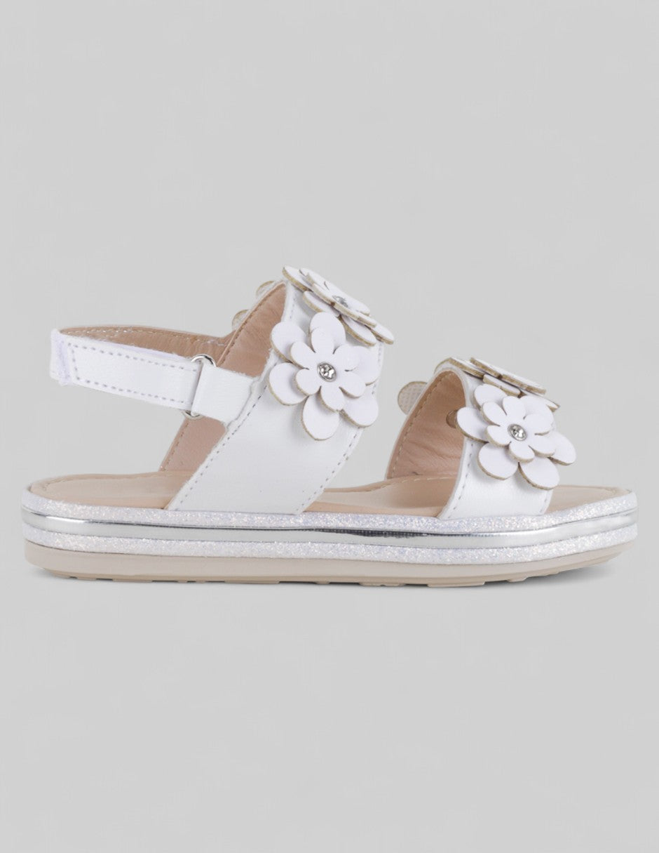 Sandalias Kids  en Piel vegana – Blanco
