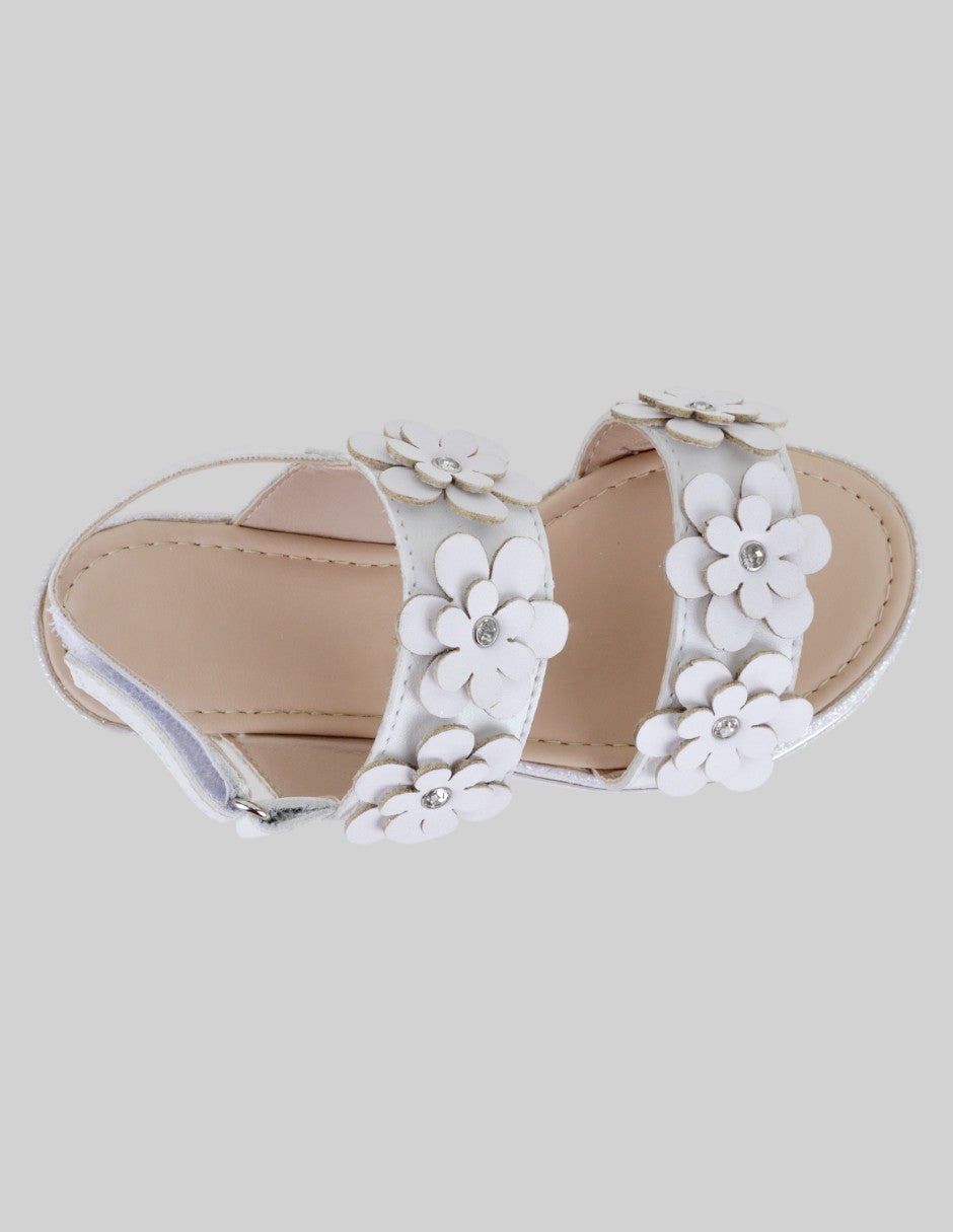Sandalias Kids  en Piel vegana – Blanco