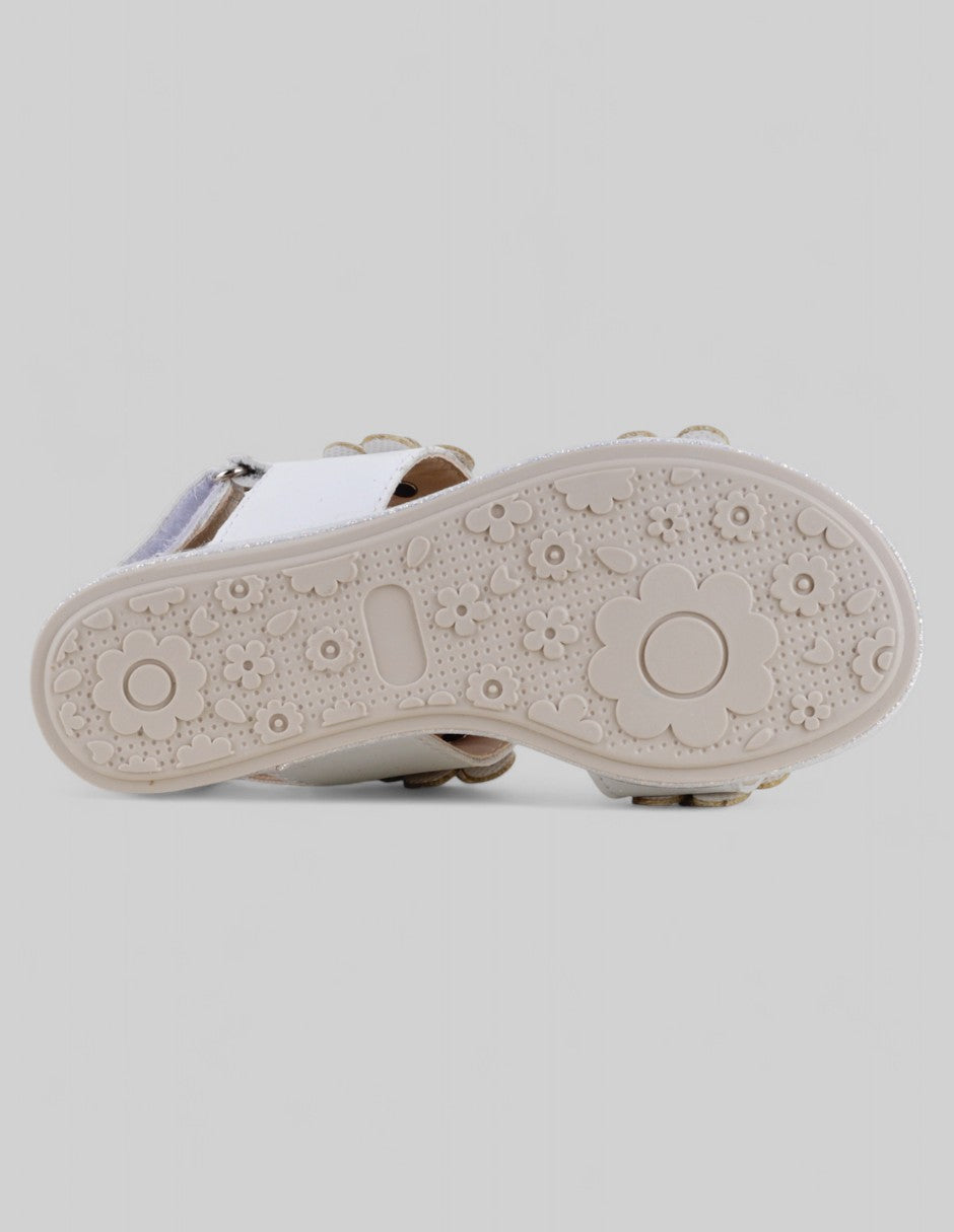 Sandalias Kids  en Piel vegana – Blanco