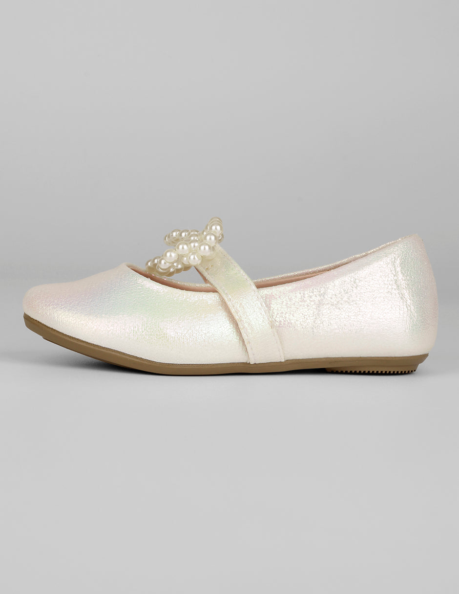 Flats Kids en Sintético – Blanco