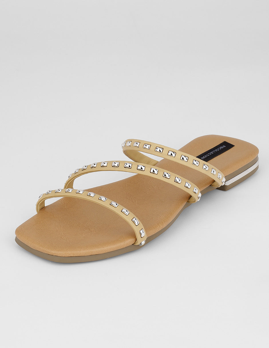 Sandalias de piso Soft en Piel vegana – Beige