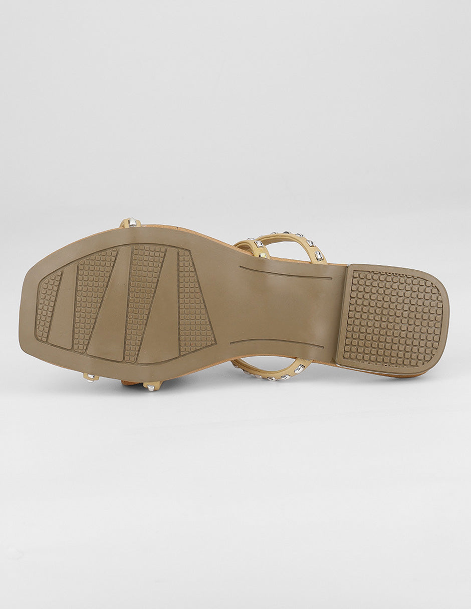 Sandalias de piso Soft en Piel vegana – Beige