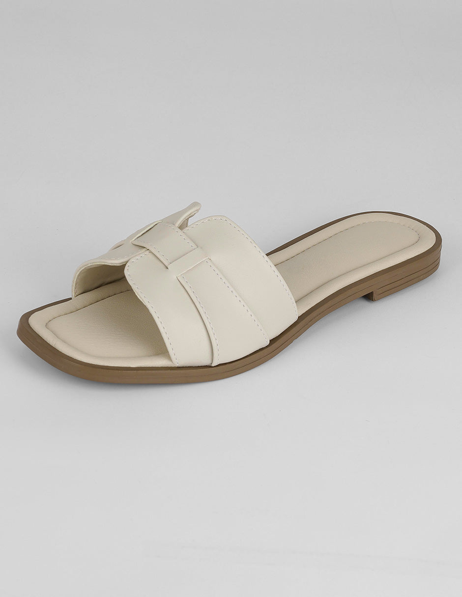 Sandalias de piso Hera en Piel vegana – Blanco