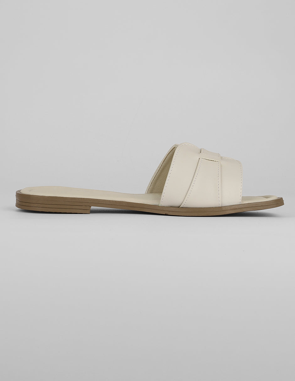 Sandalias de piso Hera en Piel vegana – Blanco