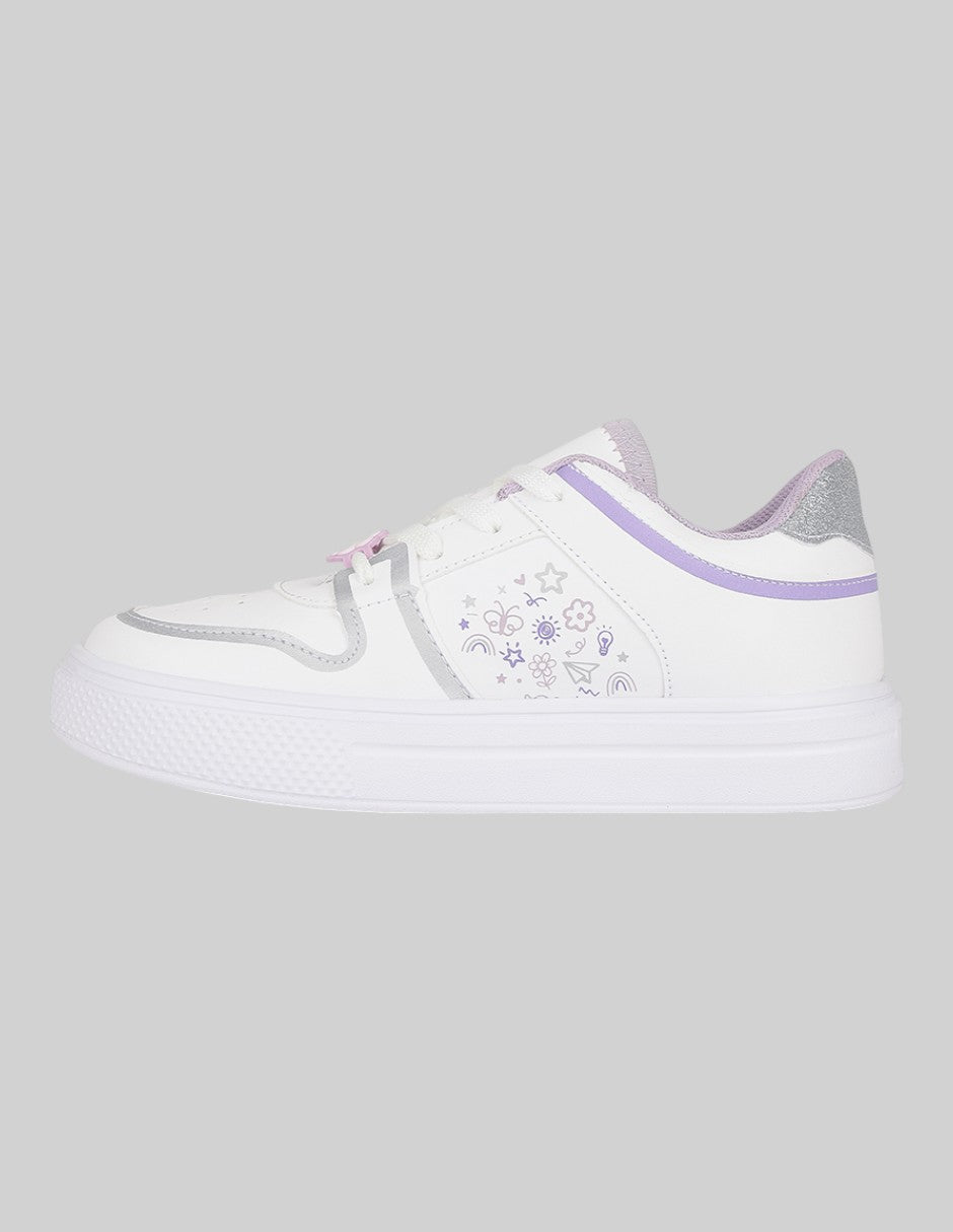 Tenis Exterior Sintético Color Blanco Para Niña De RBCOLLECTION