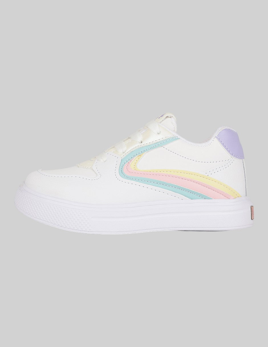 Tenis Exterior Sintético Color Blanco Para Niña De RBCOLLECTION