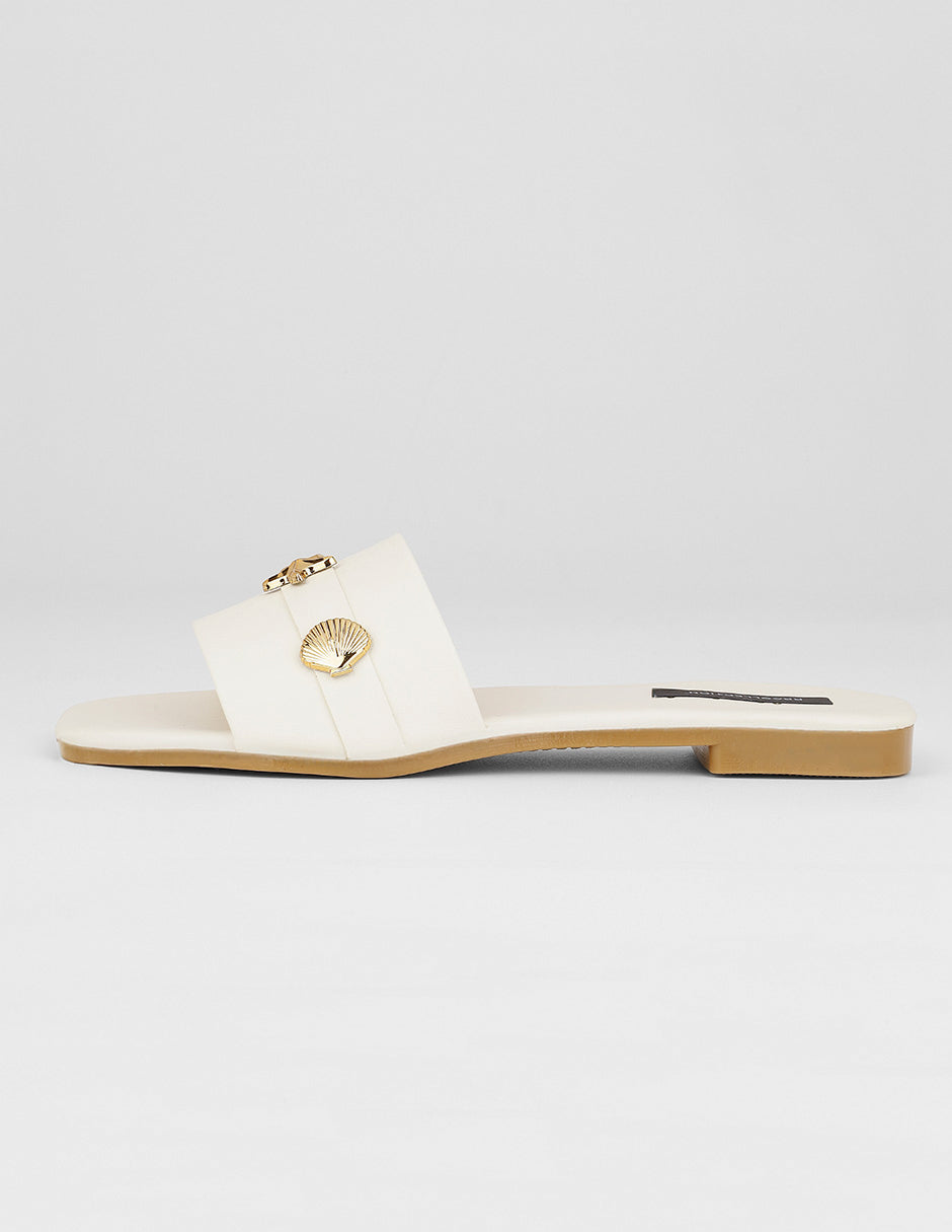 Sandalias de piso Exterior Piel vegana Color Late Para Mujer De RBCOLLECTION