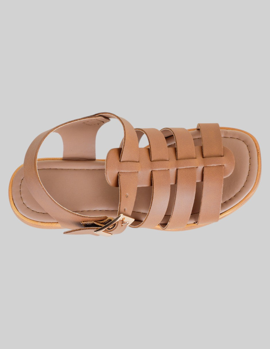 Sandalias Kids  en Piel vegana – Café