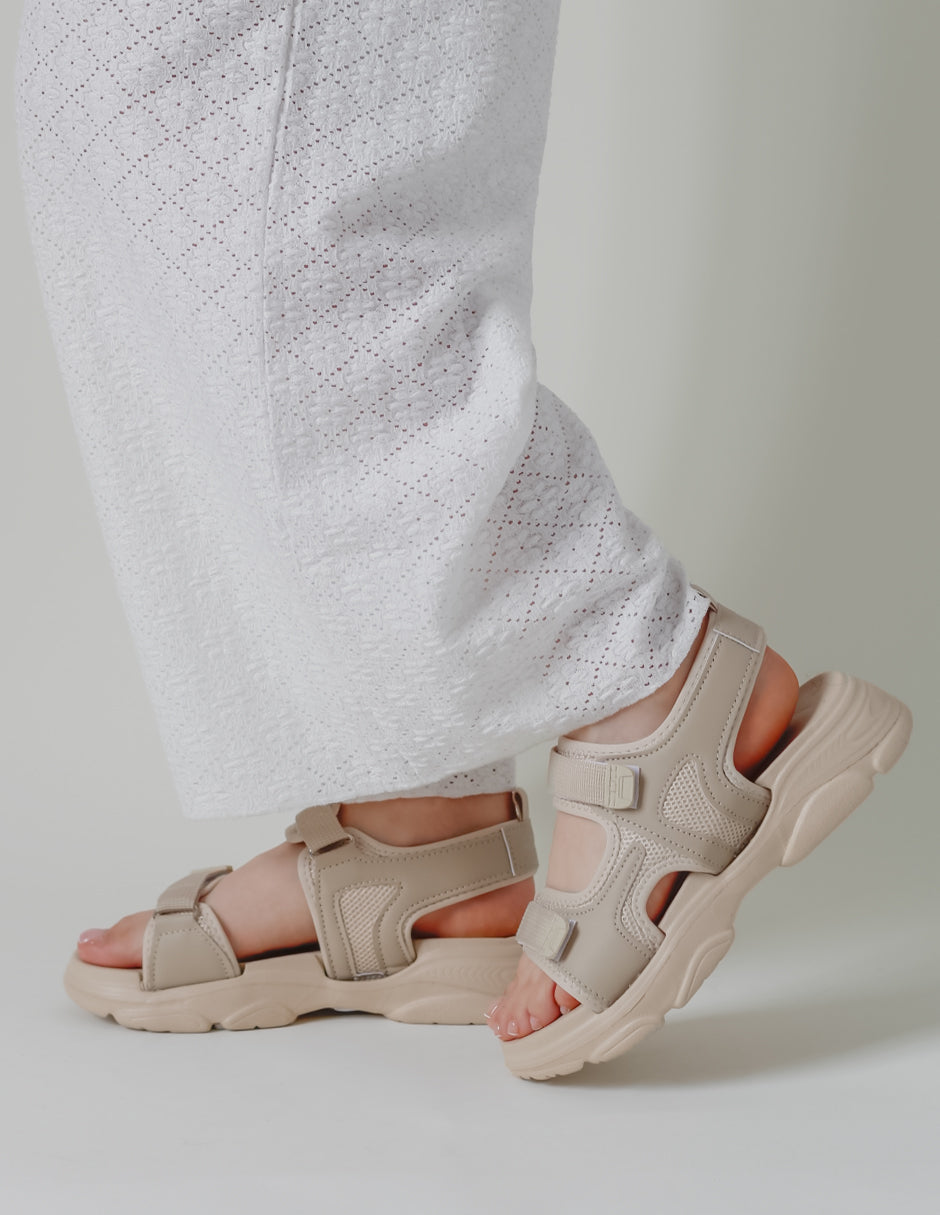 Sandalias con plataforma Walky en Piel vegana – Beige