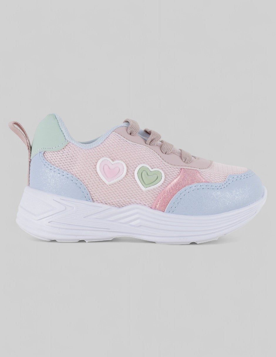 Tenis Kids  en Textil – Rosa