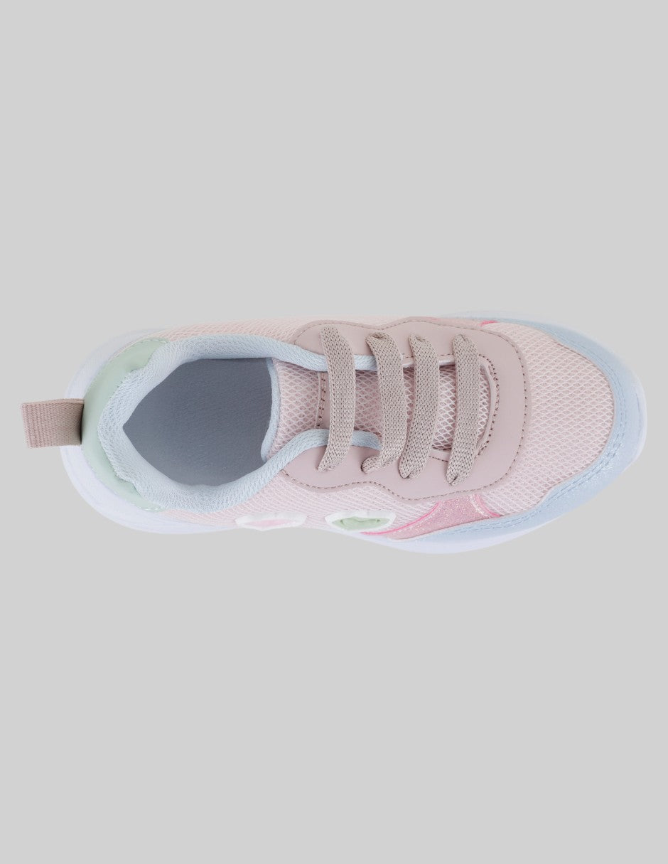 Tenis Kids  en Textil – Rosa