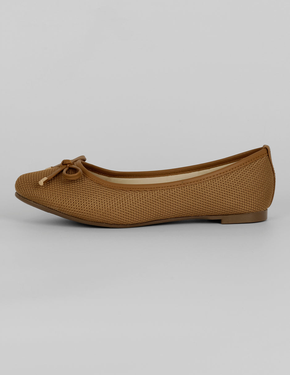 Flats clásicas Exterior Textil Color Café Para Mujer De RBBASICS