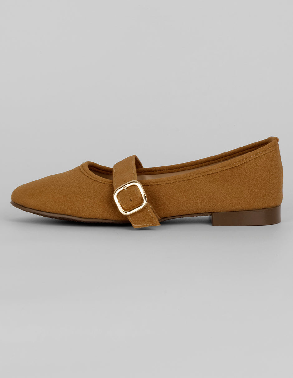 Mary jane Exterior Textil Color Café Para Mujer De RBBASICS