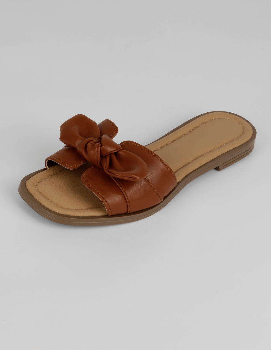 Sandalias de piso Soft en Piel vegana – Café