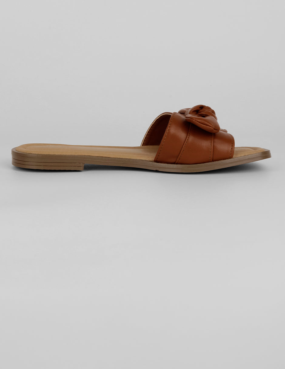 Sandalias de piso Soft en Piel vegana – Café