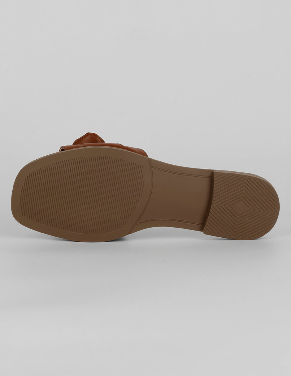 Sandalias de piso Soft en Piel vegana – Café