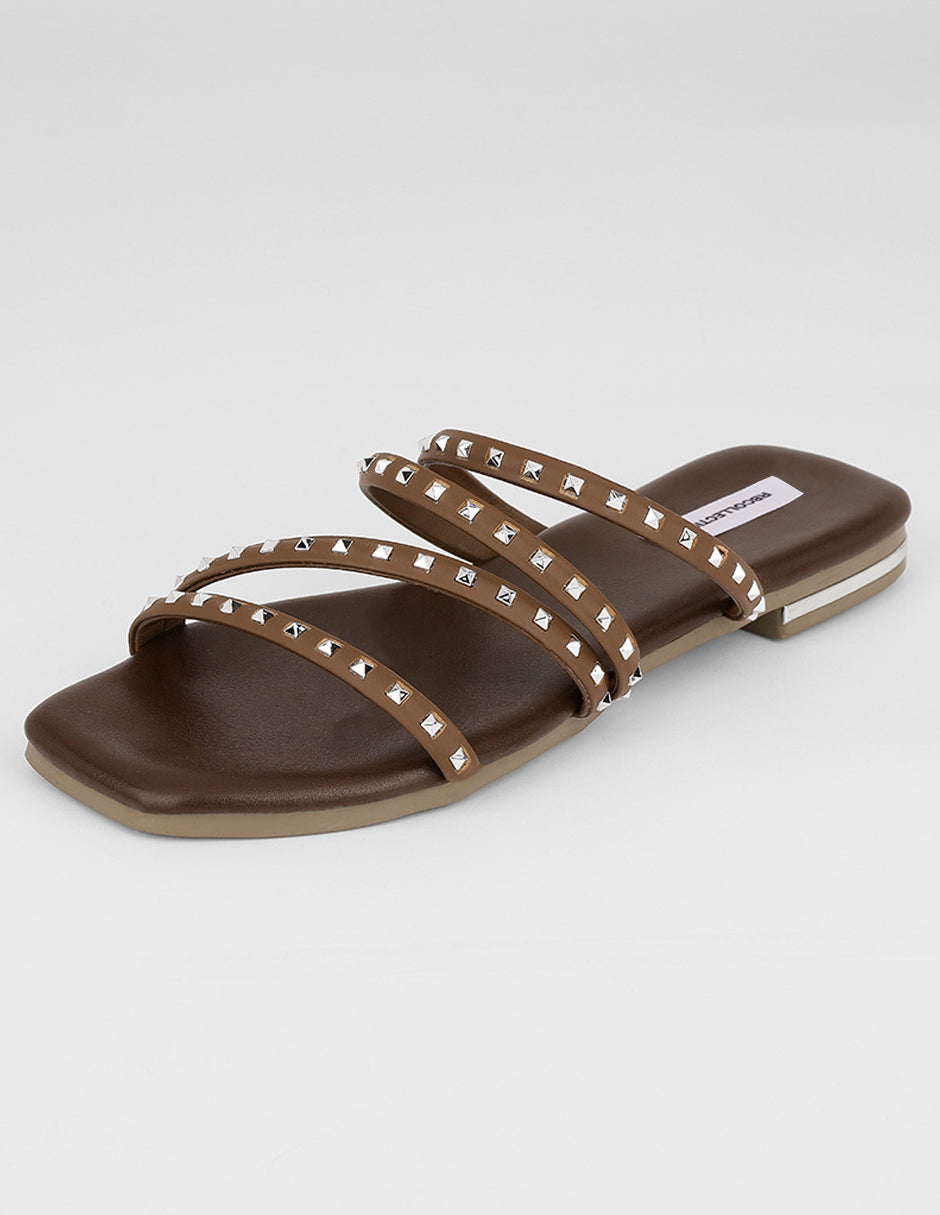Sandalias de piso Soft en Piel vegana – Café