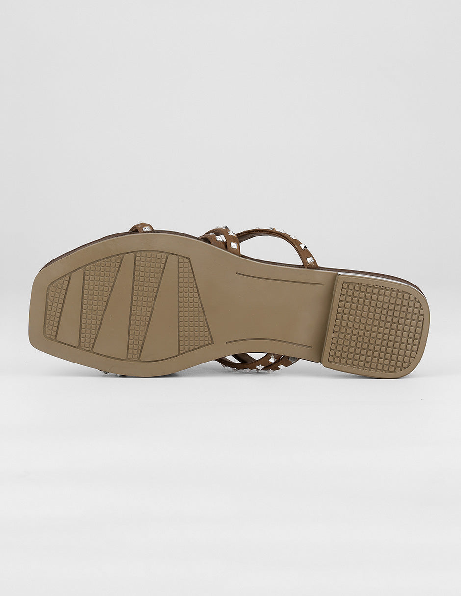 Sandalias de piso Soft en Piel vegana – Café