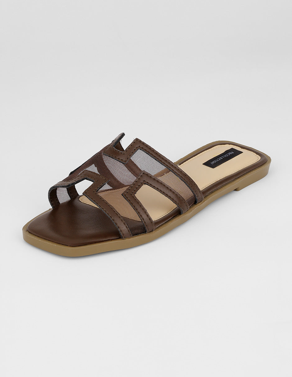 Sandalias de piso Hera en Textil – Café
