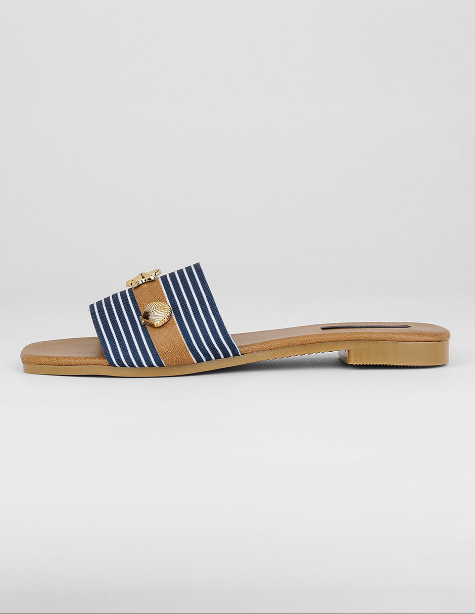 Sandalias de piso Exterior Textil Color Azul Para Mujer De RBCOLLECTION
