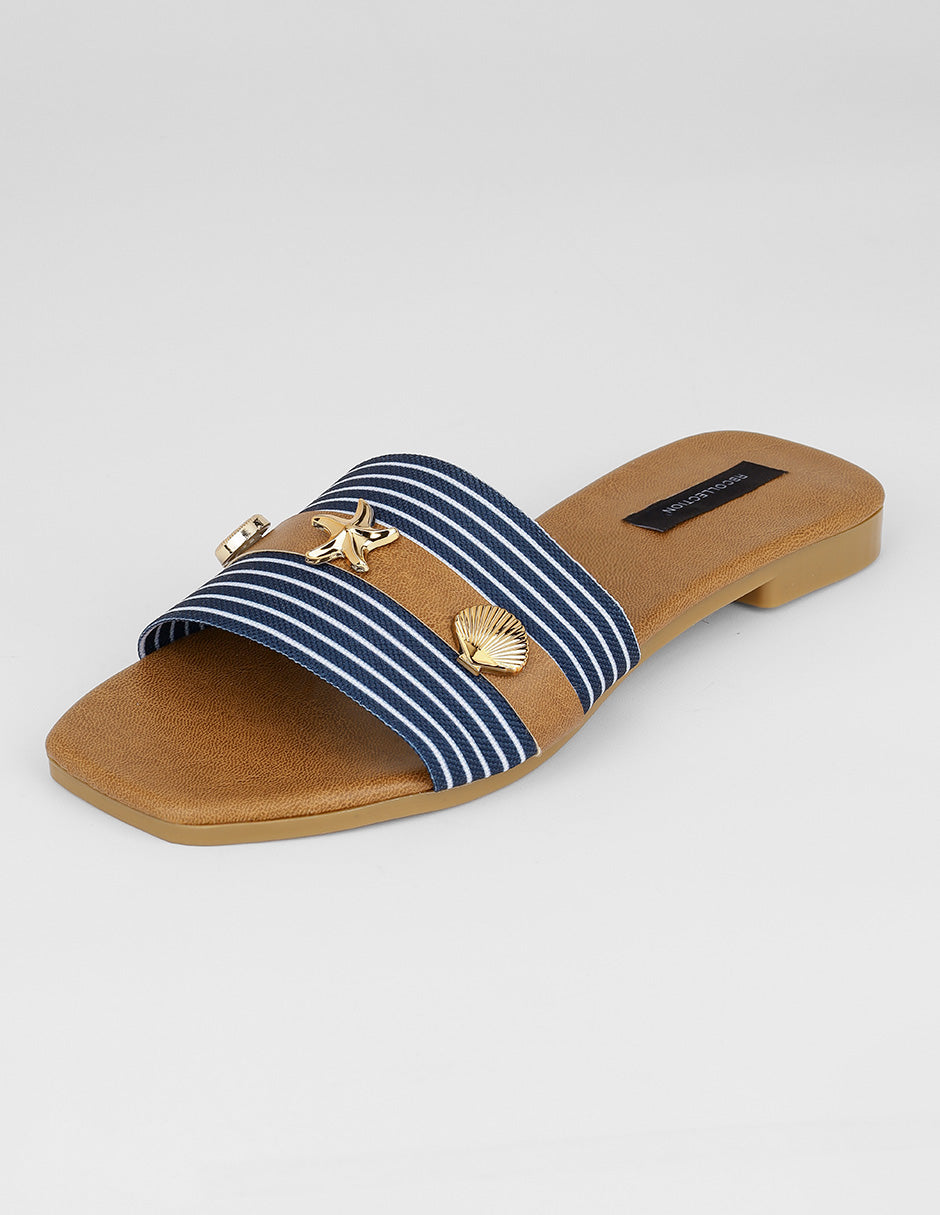 Sandalias de piso Soft en Textil – Azul