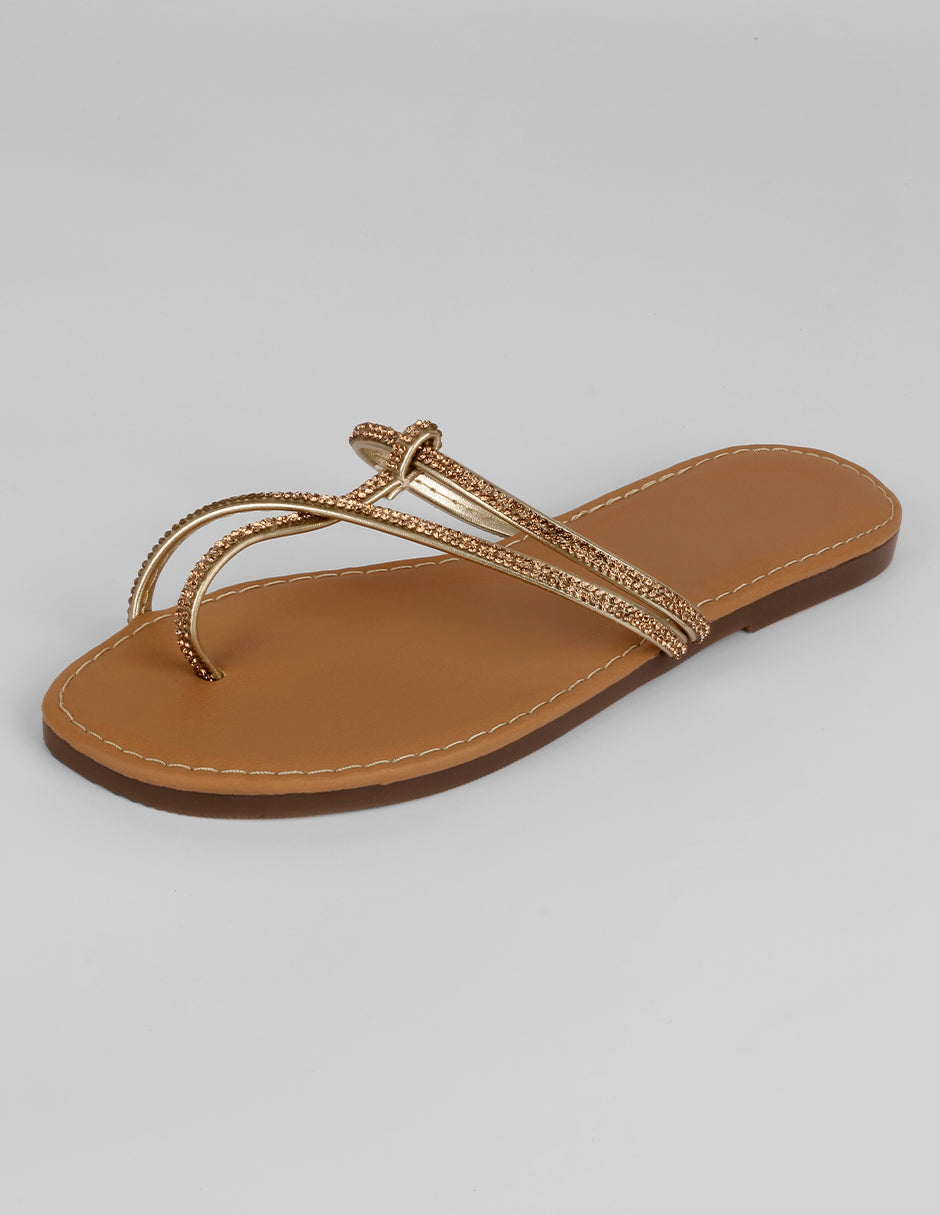 Sandalias de piso Soft en Sintético – Dorado