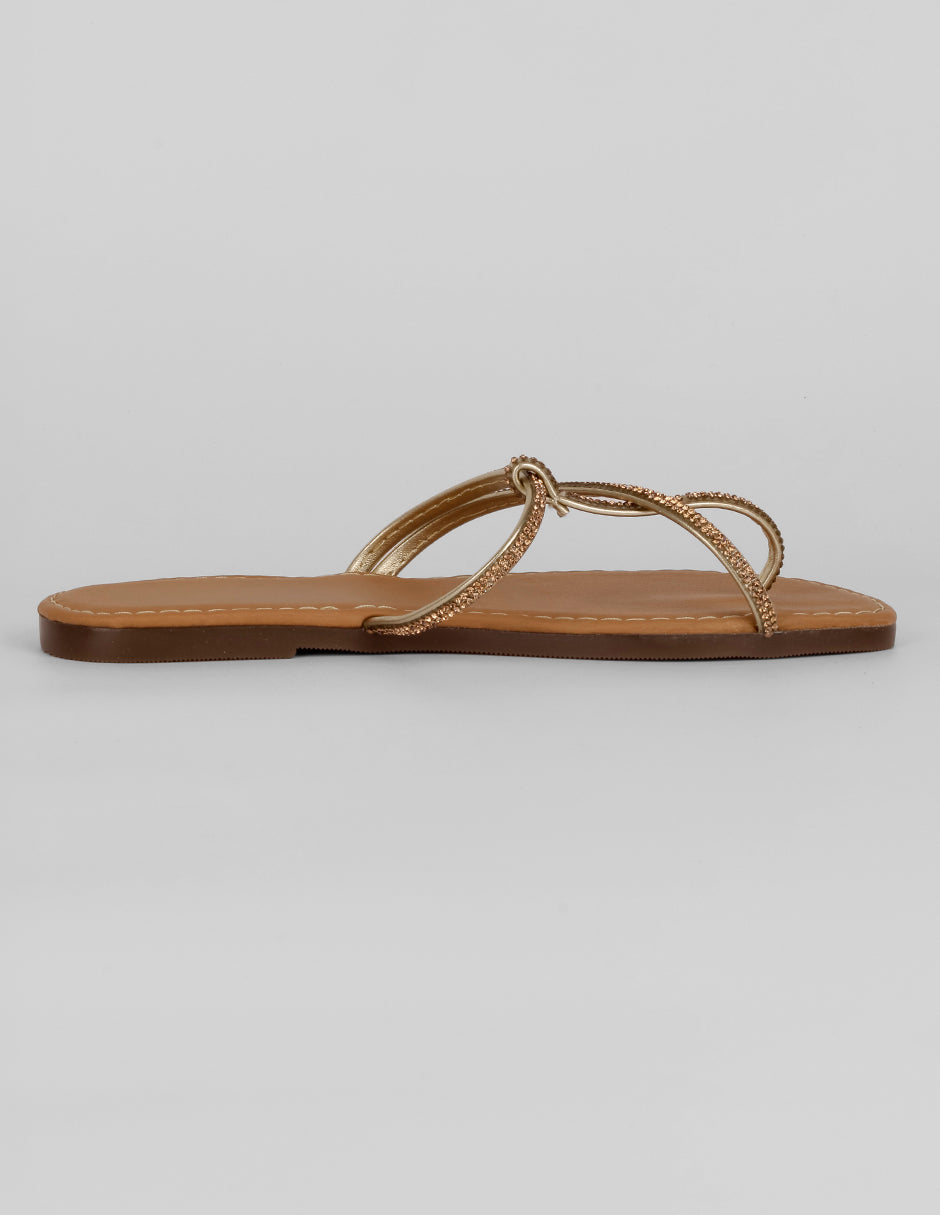 Sandalias de piso Soft en Sintético – Dorado
