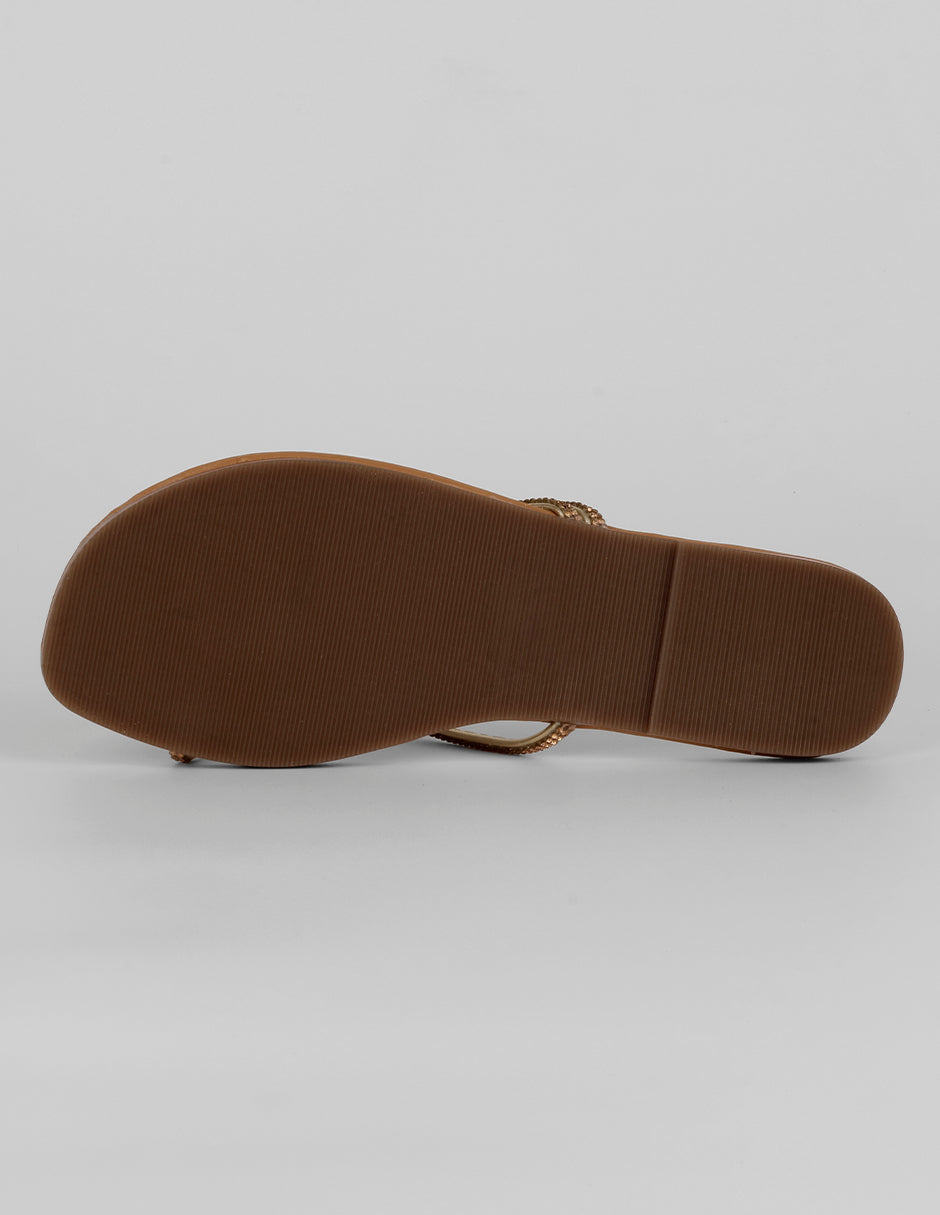 Sandalias de piso Soft en Sintético – Dorado