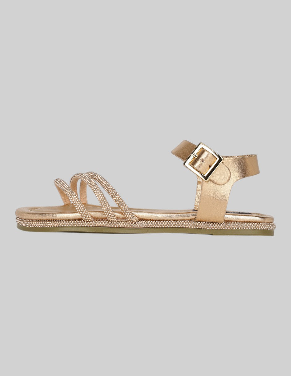 Sandalias Exterior Sintético Color Dorado Para Niña De RBCOLLECTION