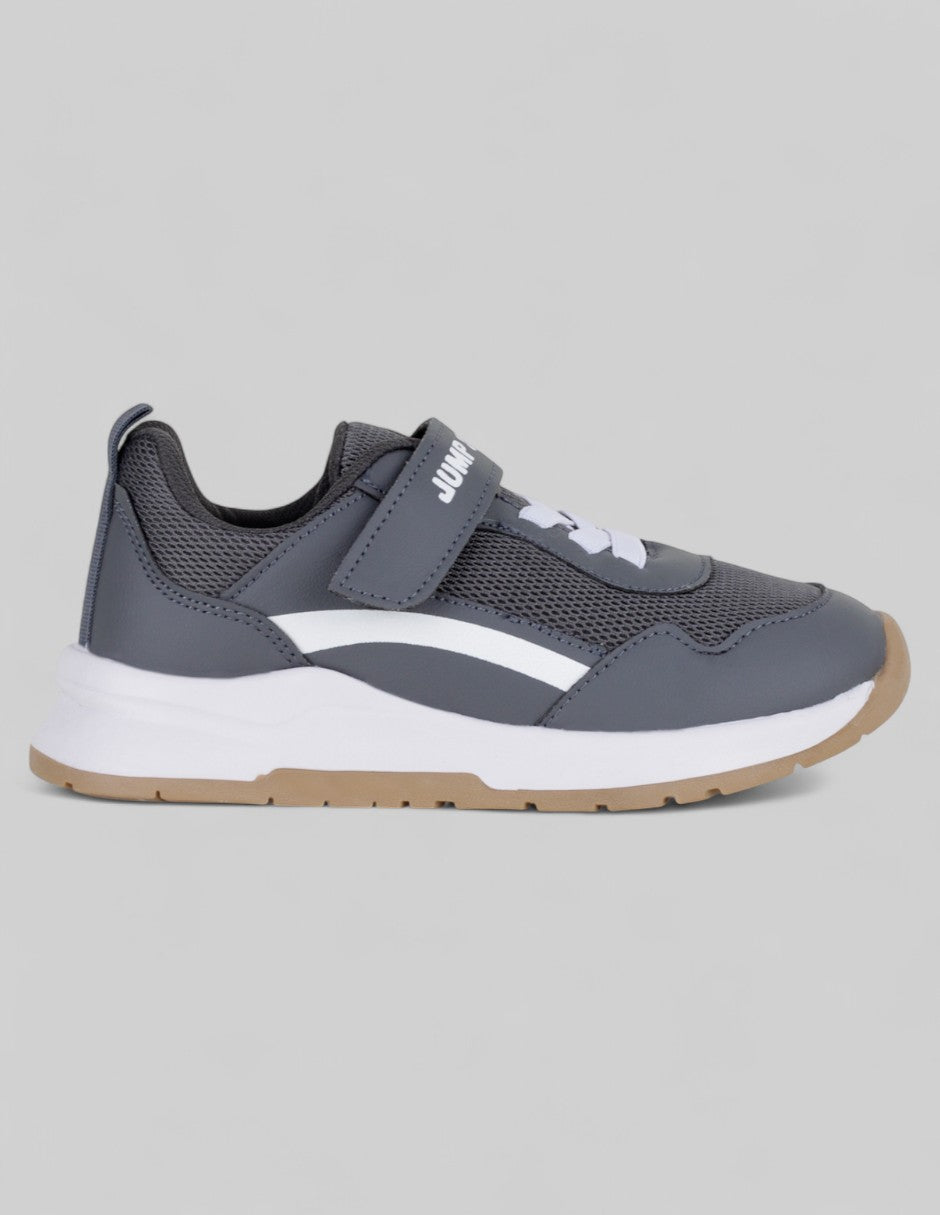 Tenis Kids  en Piel vegana – Gris