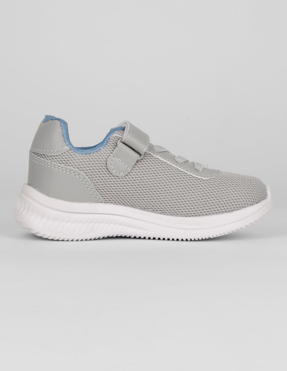 Tenis Kids en Textil – Gris