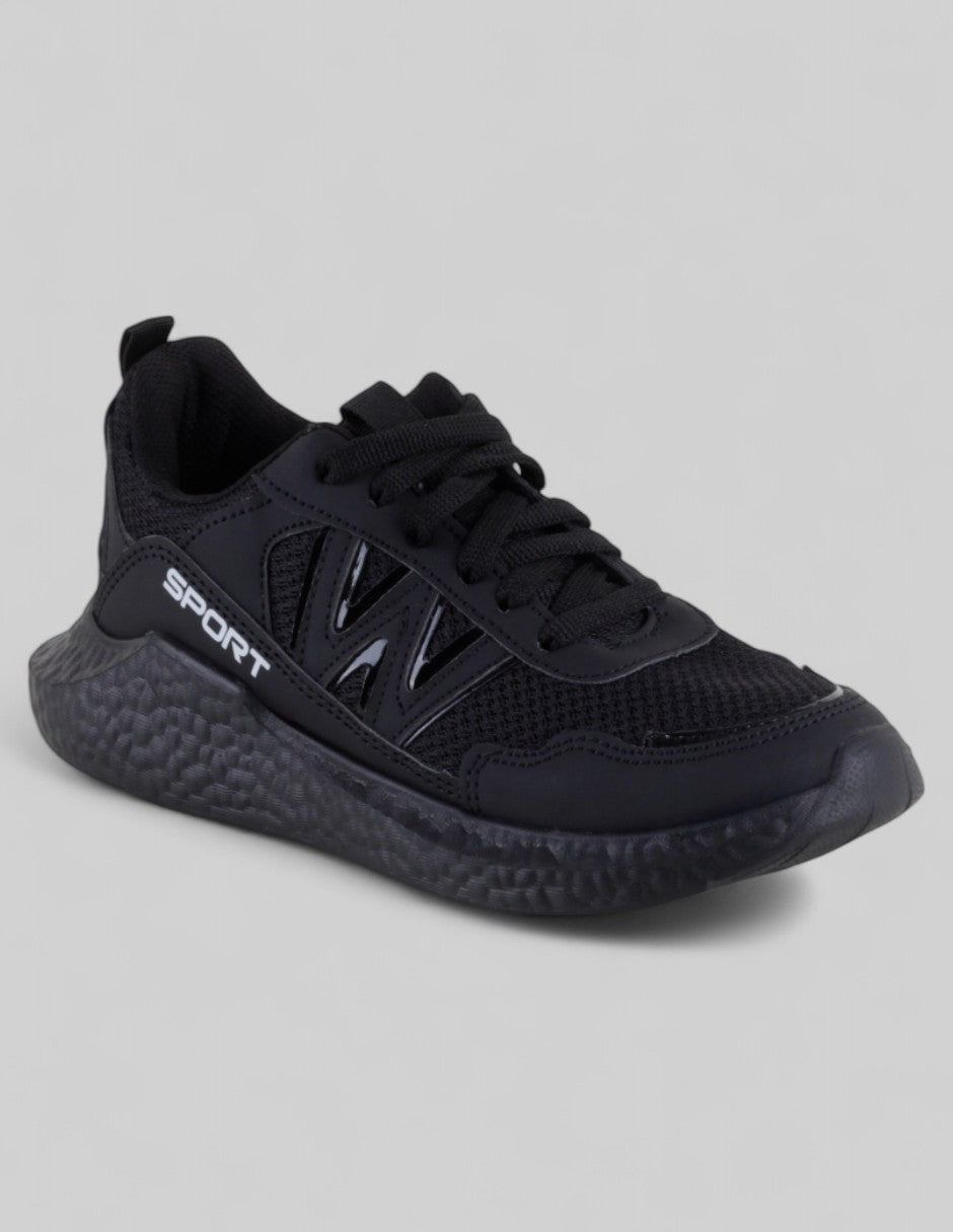Tenis Exterior Textil Color Negros Para Niño De RBCOLLECTION