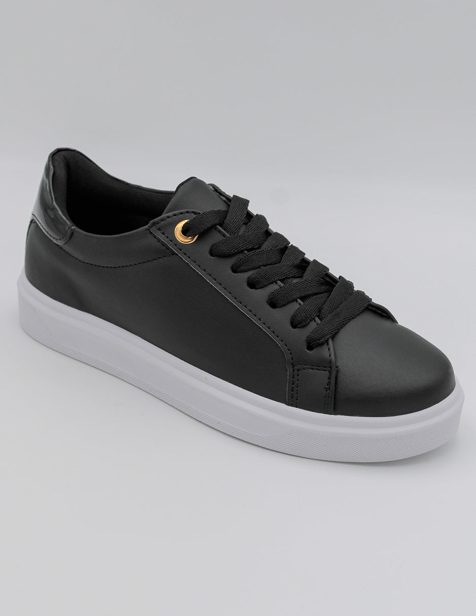 Tenis con cordones Exterior Piel vegana Color Beige  Para Mujer De RBCOLLECTION