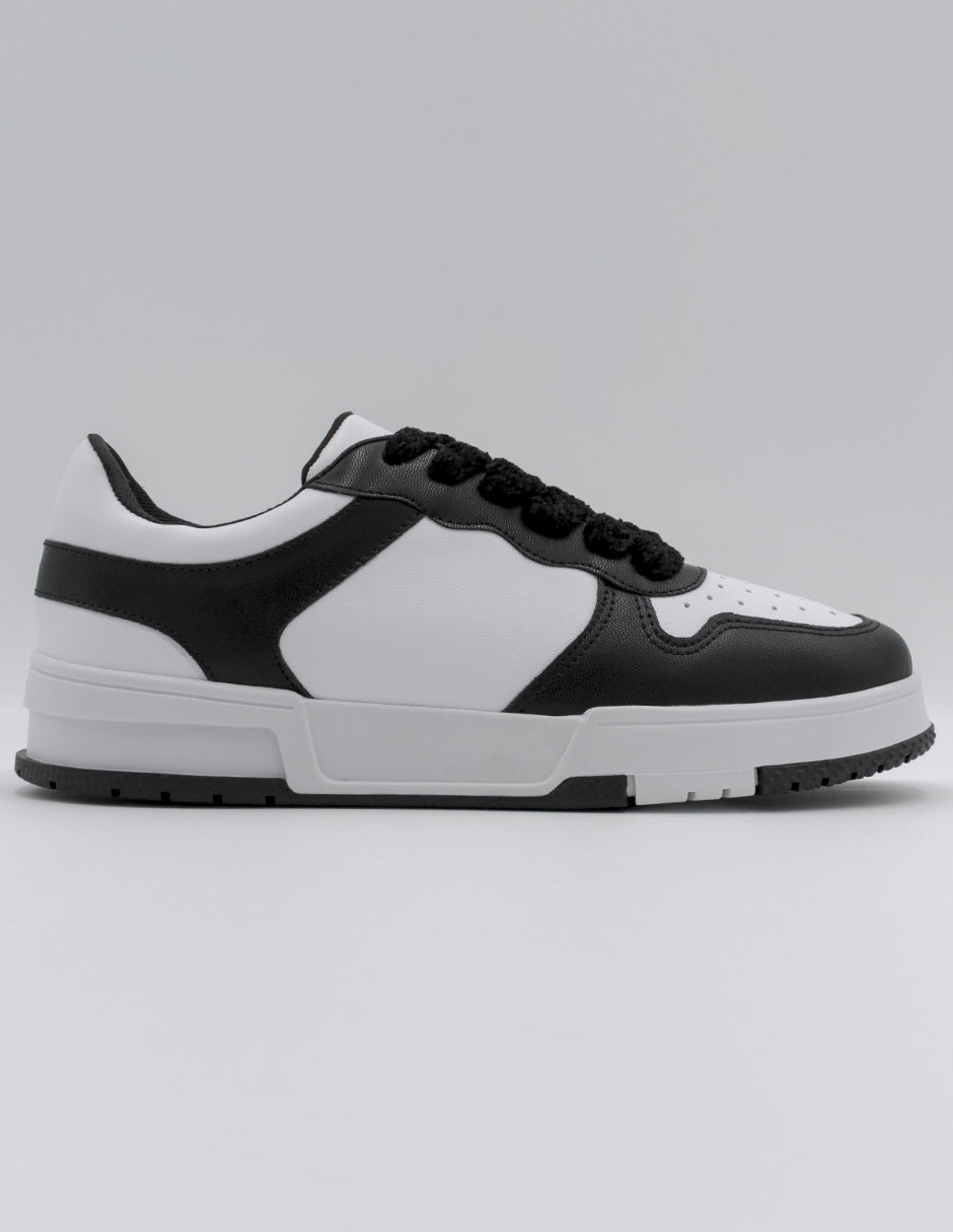 Tenis con cordones TRX en Piel vegana – Negro