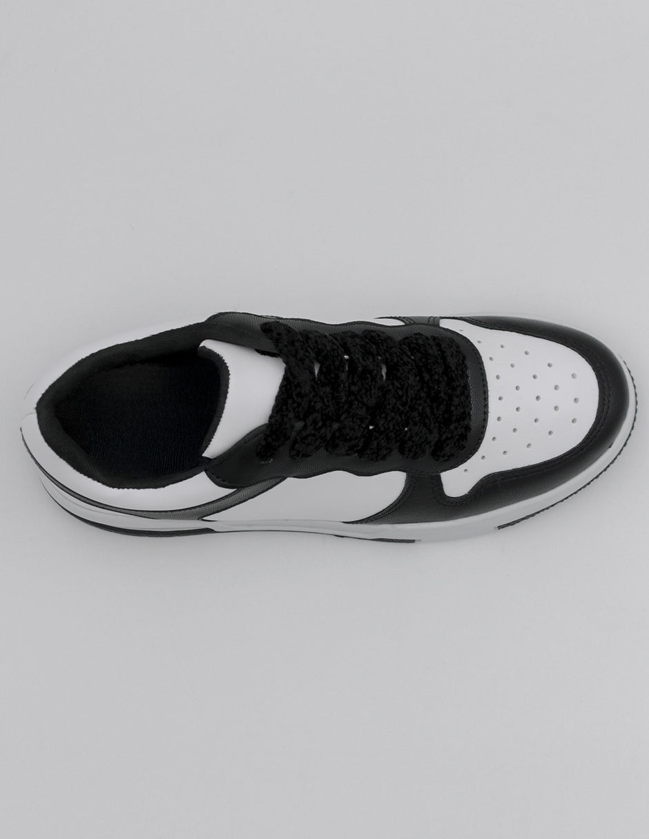 Tenis con cordones TRX en Piel vegana – Negro