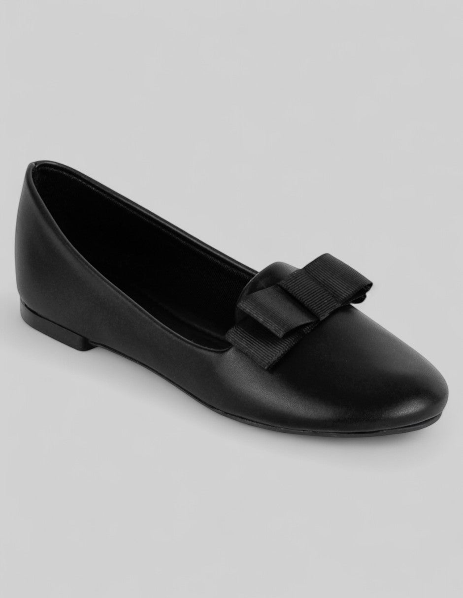 Flats Kids  en Piel vegana – Negro