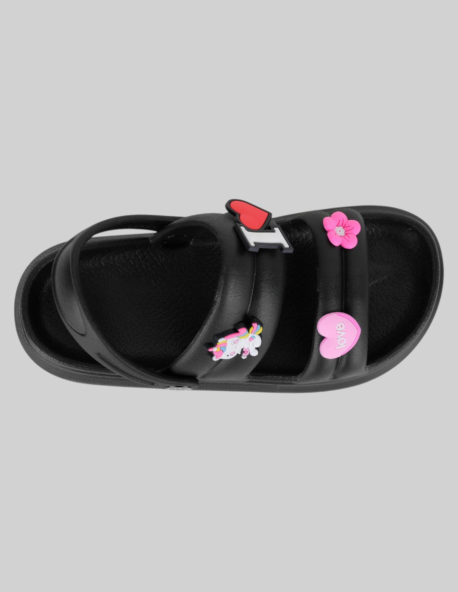 Sandalias Kids  en Sintético – Negro
