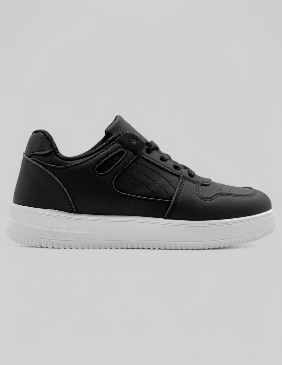 Tenis con cordones Exterior Piel vegana Color Negro Para Hombre De RBCOLLECTION