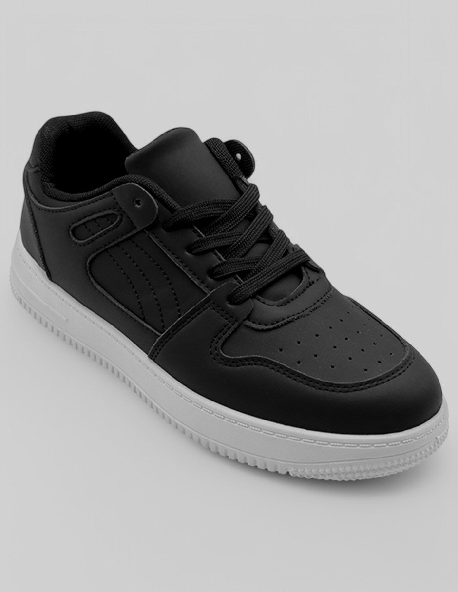 Tenis con cordones TRX en Piel vegana – Negro