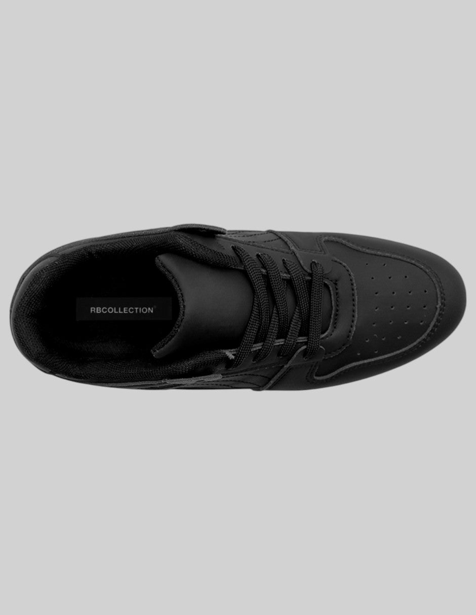 Tenis con cordones TRX en Piel vegana – Negro