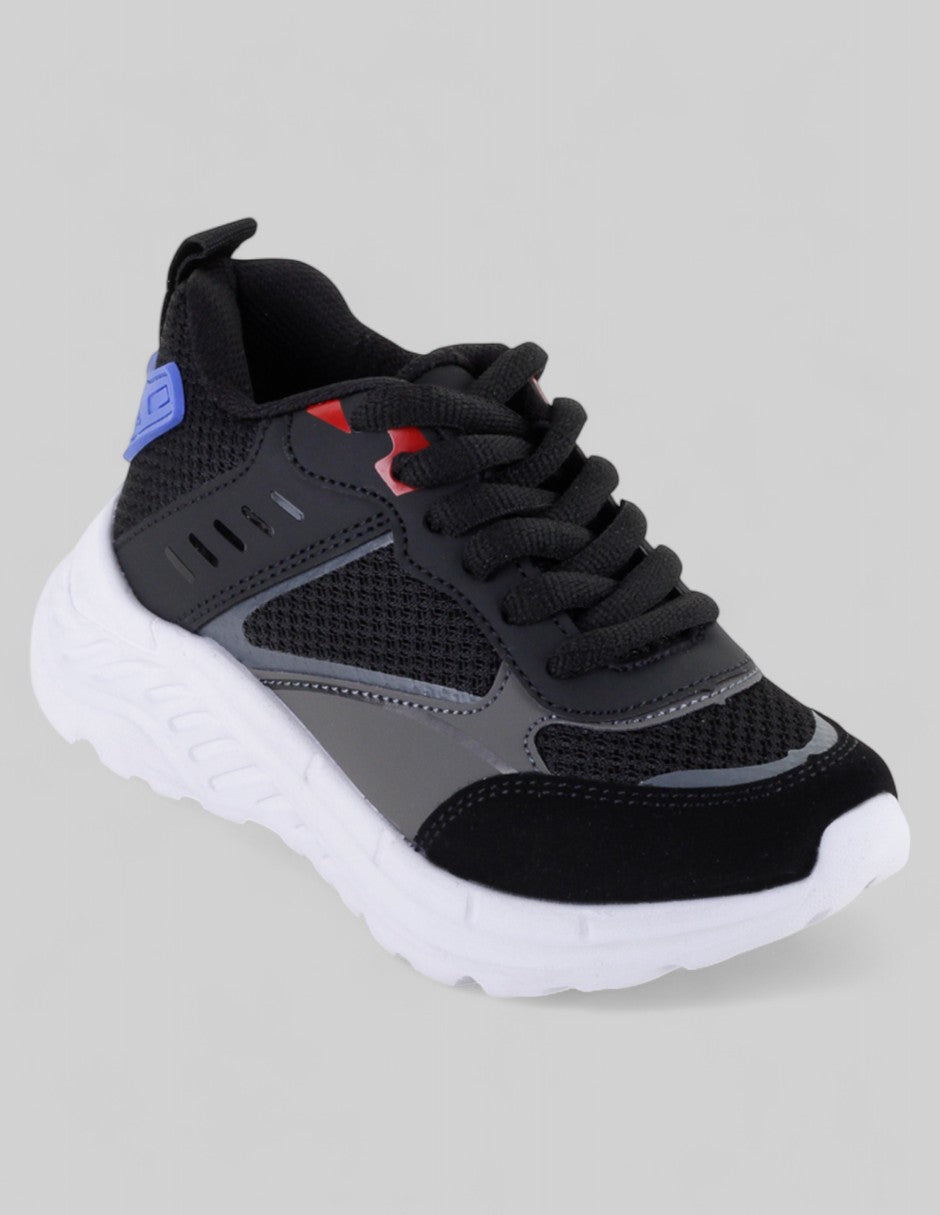 Tenis Kids  en Sintético – Negro