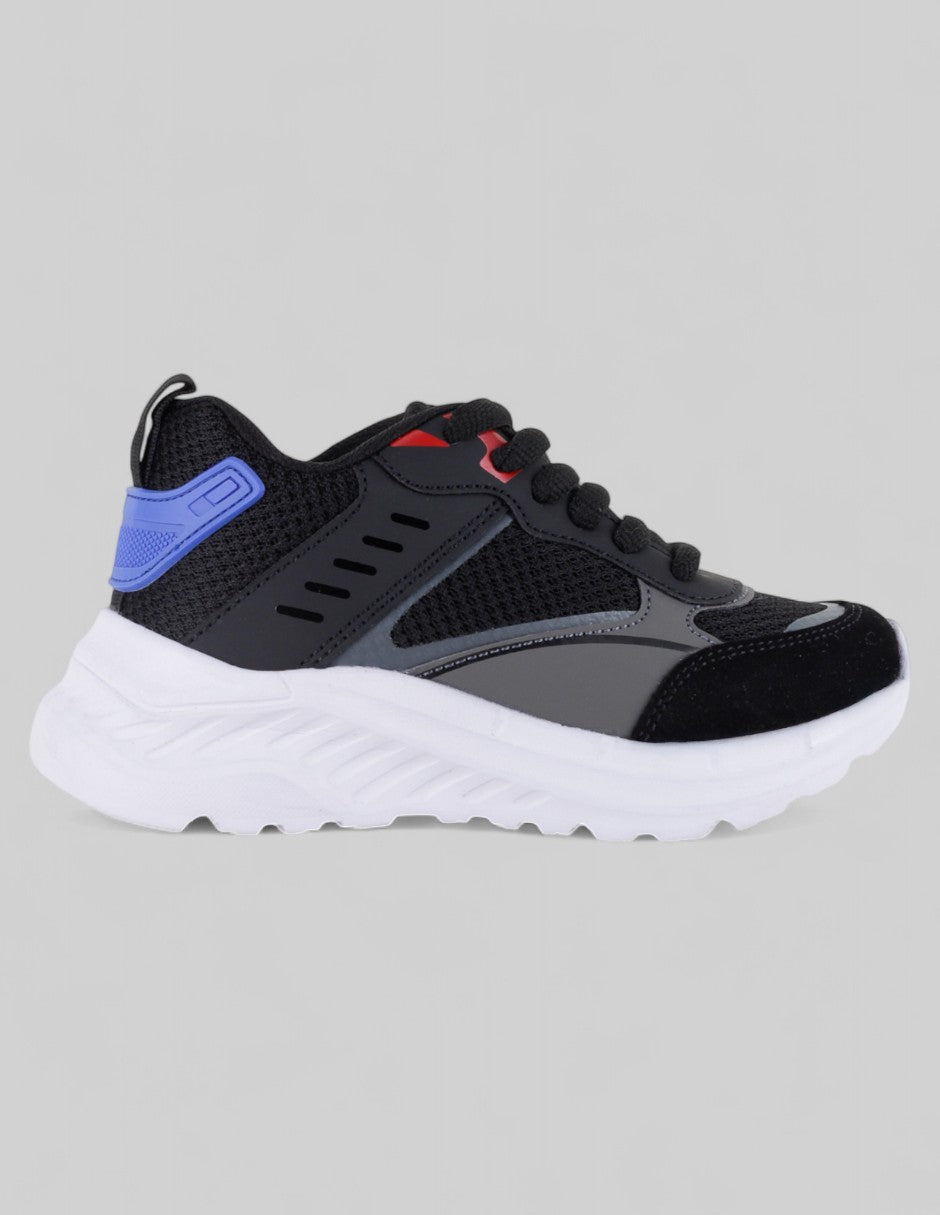 Tenis Kids  en Sintético – Negro