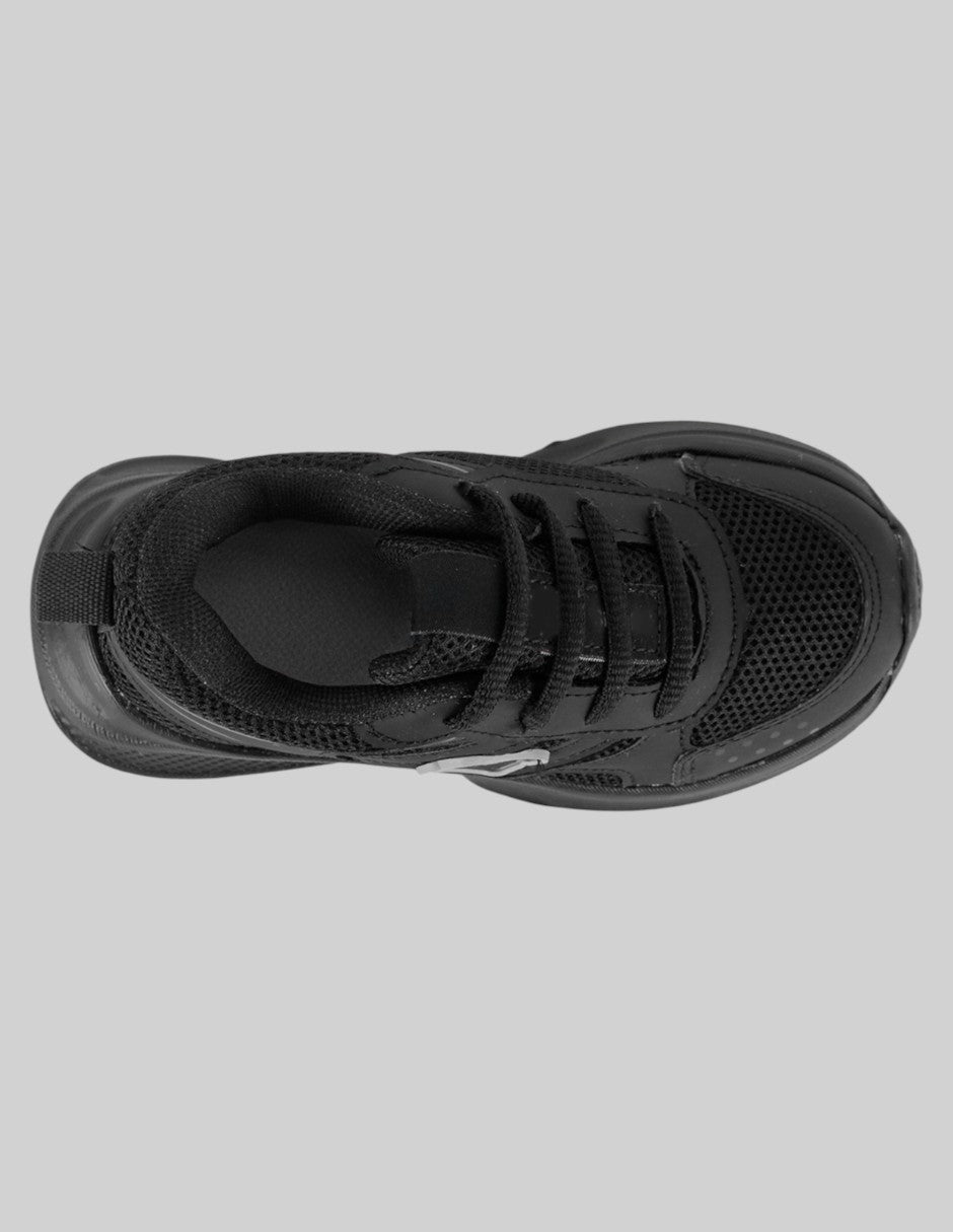 Tenis Kids  en Sintético – Negro