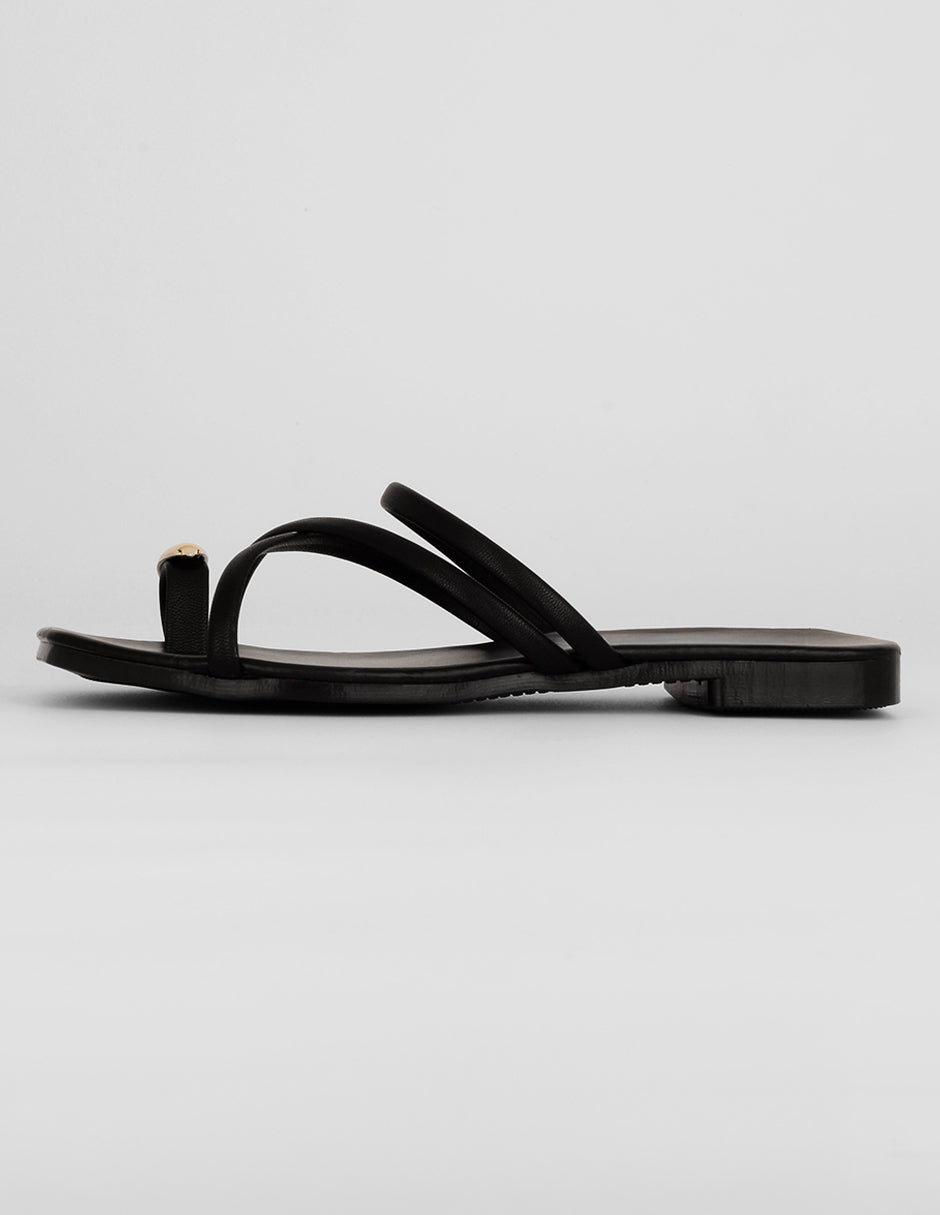 Sandalia con tacón Exterior Piel vegana Color Negro Para Mujer De RBBASICS