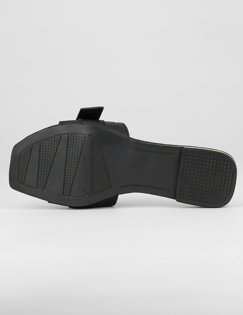 Sandalias de piso Soft en Piel vegana – Negro