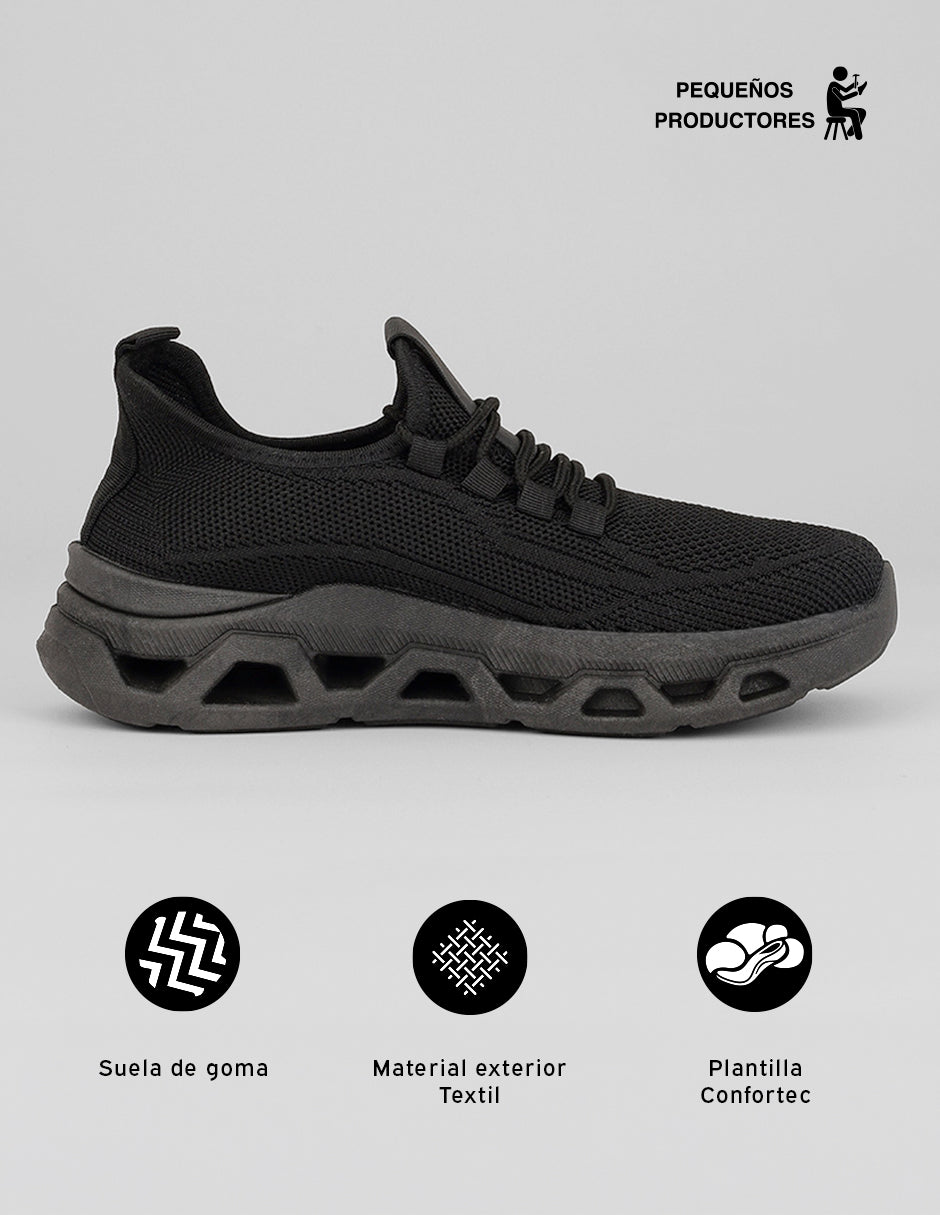 Tenis tipo deportivo  Sport en Textil – Negro